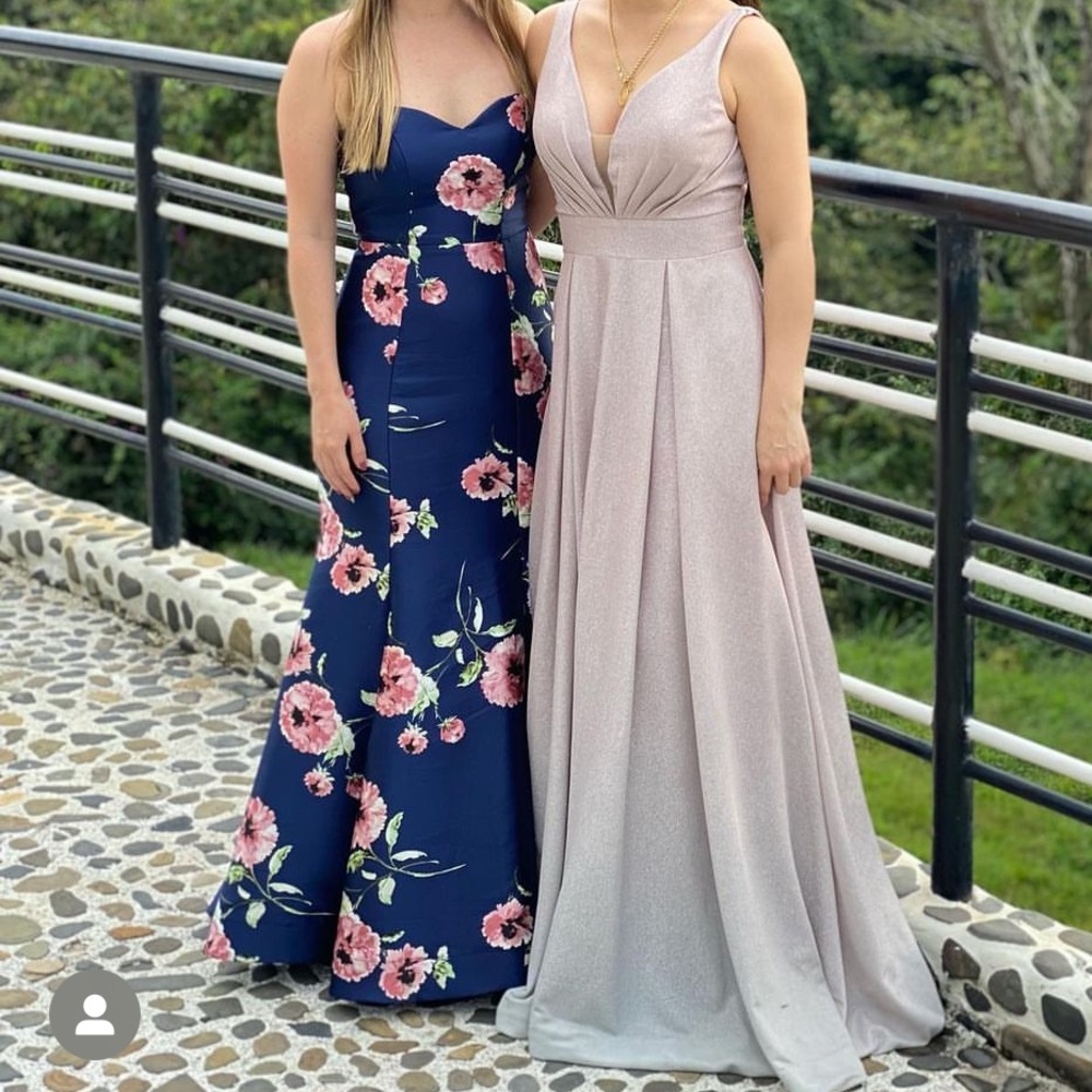 Blue floral gown